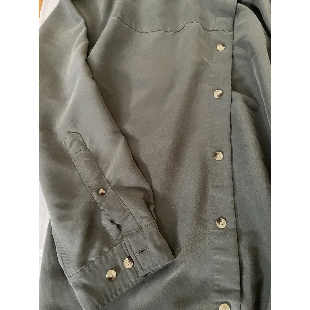 Vintage The North Face Adult Large L Front Pocket Button Down Shirt‎ Men Green